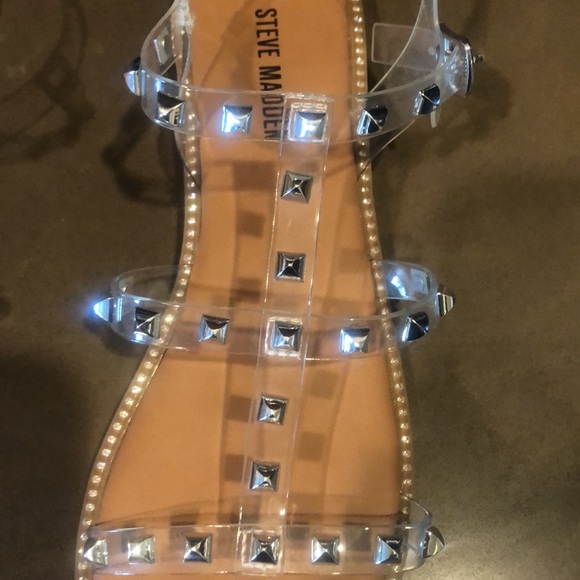 steve madden clear stud sandal with strap Brand New! SZ 7. NWT - Picture 5 of 7